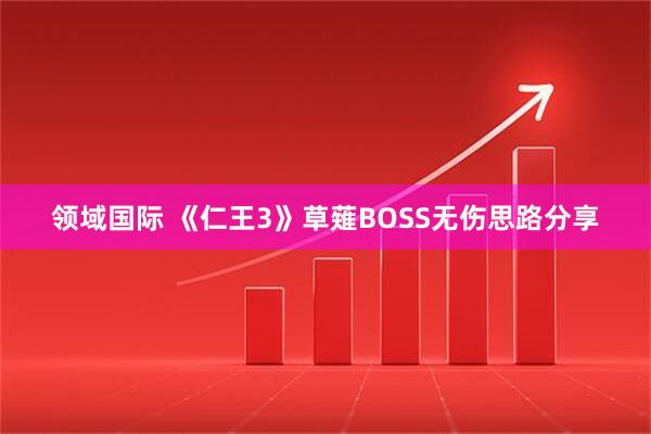 领域国际 《仁王3》草薙BOSS无伤思路分享